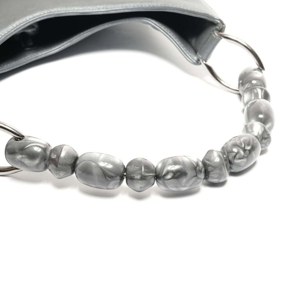 CHRISTIAN DIOR Gray Pearl Leather Shoulder Bag - Picture 12 of 12